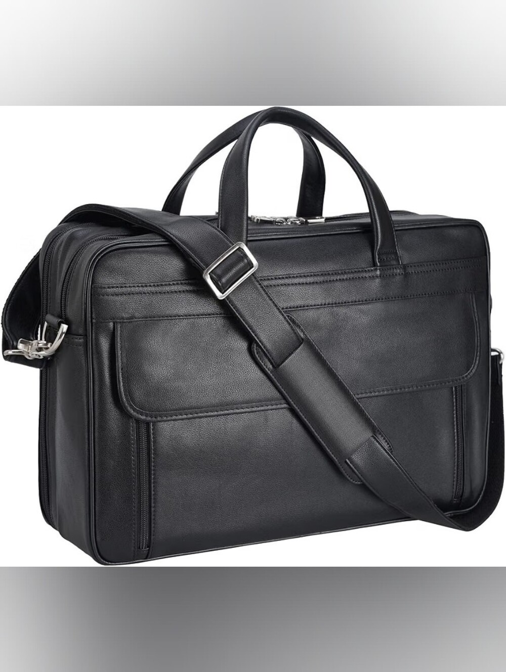 Masa Kawa Leather 15.6" or 17" Laptop Briefcase Men Business Messenger Bag